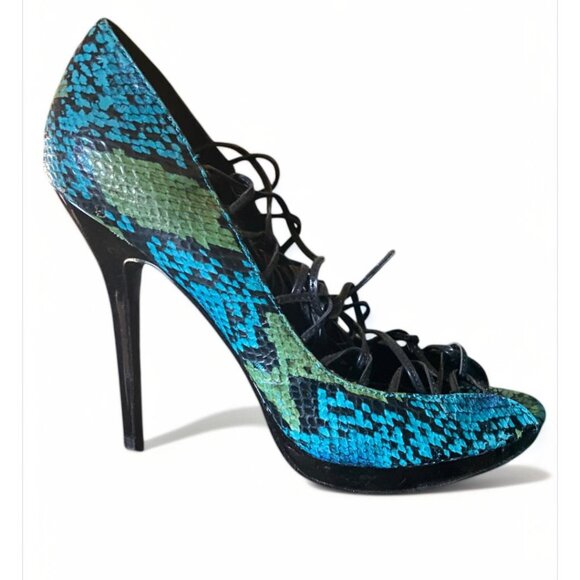 Baker - Sexy Heels Green Snake Print Design SZ-9 - Picture 4 of 5